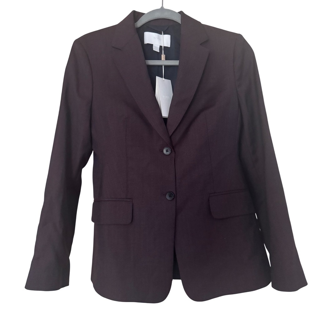 Hugo Boss Blazer Suit Jacket Two Buttons Jabahana Virgin Wool Size 4 NWT